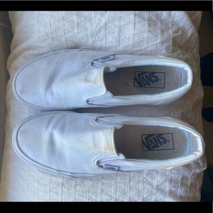 White slip on vans